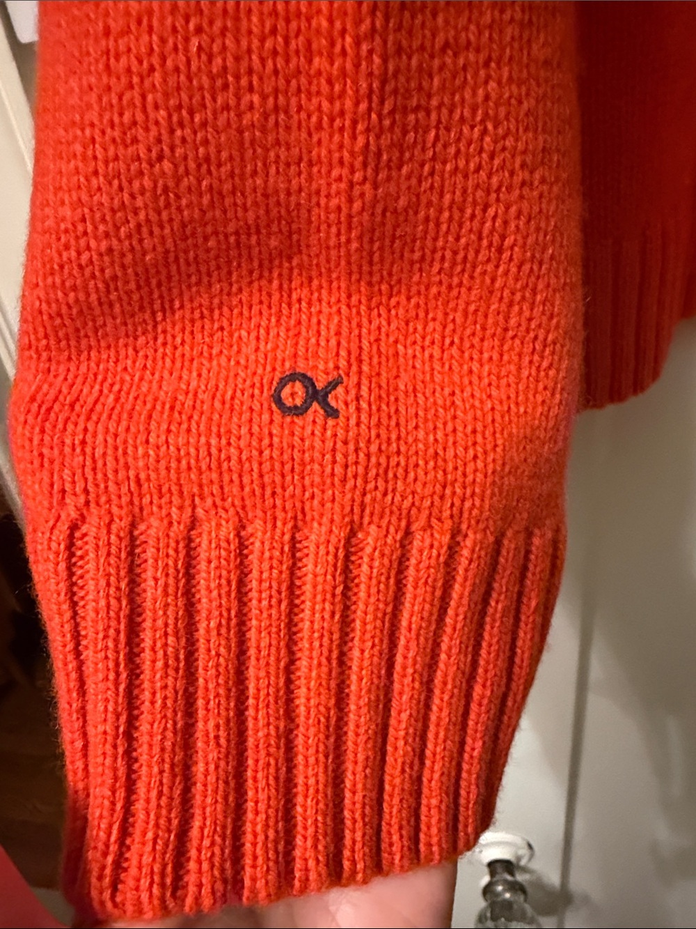 Outerknown Classic Cashmere Crewneck Women’s Sweater in Red - Picture 4 of 5